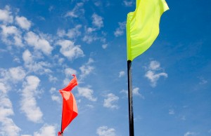 red and yellow flags